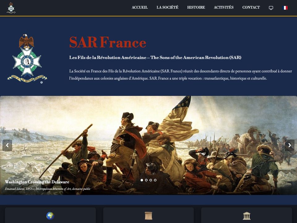 Page d'accueil du site sarfrance.org réalisé par DahuInc
